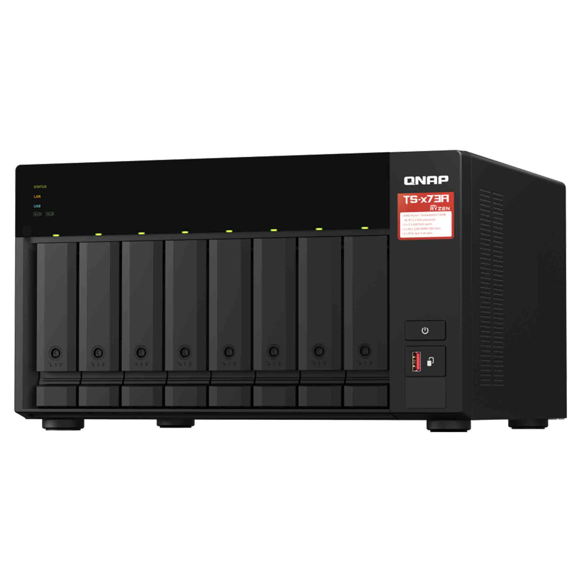 QNAP TS-873A 8-Bay NAS with Ryzen CPU and front USB 3.2 port